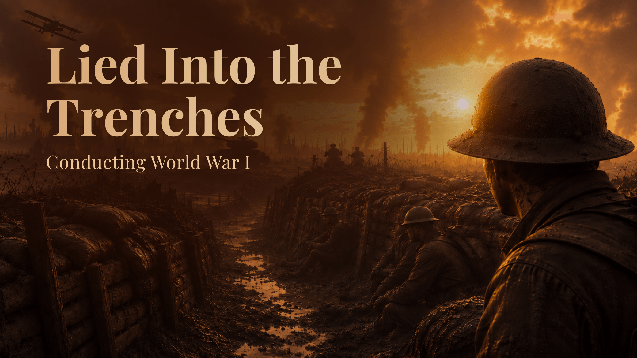 Preview cover for the upcoming World War I lesson, Lied Into the Trenches